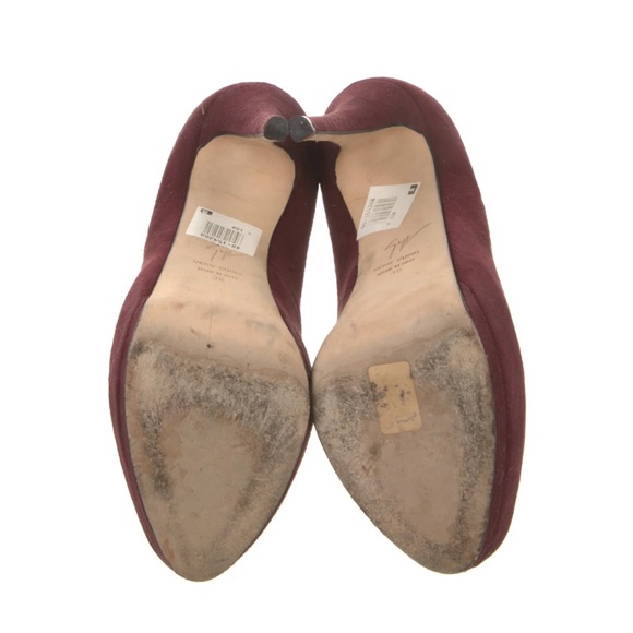 Giuseppe Zanotti Design peep toe covered platform suede burgundy - Picture 2 of 4
